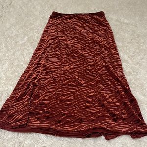 Rust colored velvet skirt